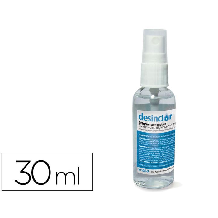 Solucion Antiseptica Clorhexidina Desinclor Bote Pulverizador De 30 mL