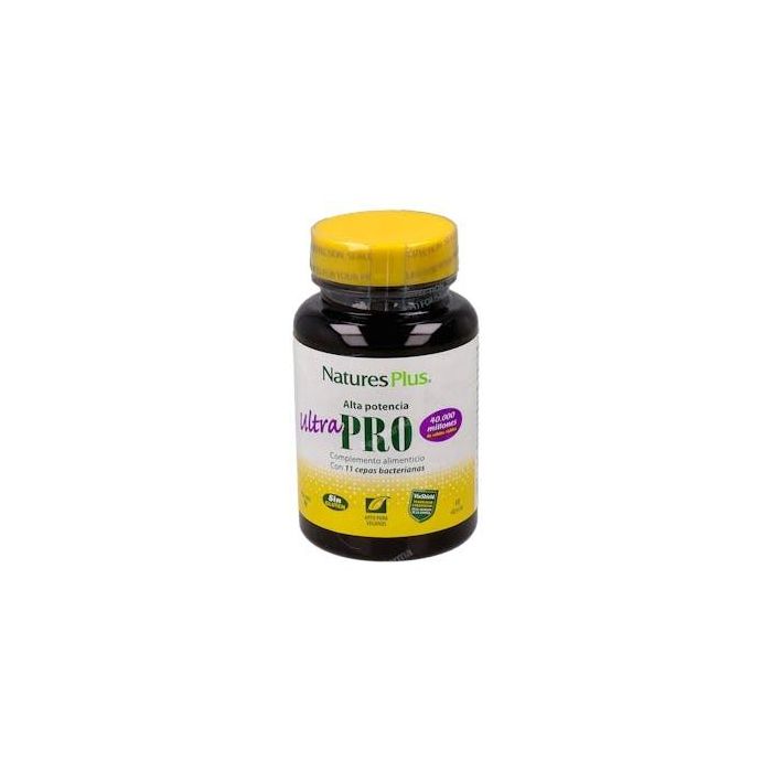 NATURES PLUS Ultra Pro 10 Cap. Ayuda Equilibrio Microbiota con 11 Cepas y 40 Billones de Células Viables