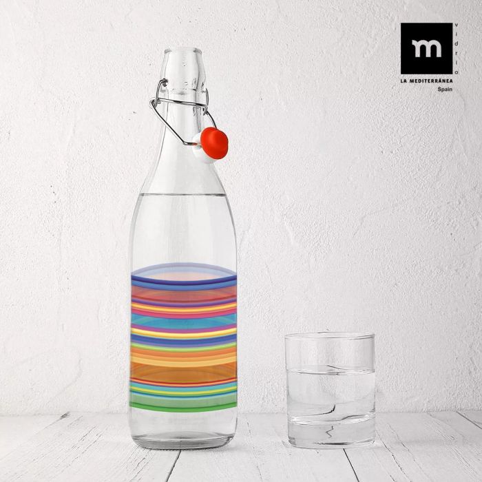 Botella de vidrio decorada Designs 1L - Inde (12 Unidades) 3 Botella de vidrio decorada Designs 1L - Inde (12 Unidades) 3