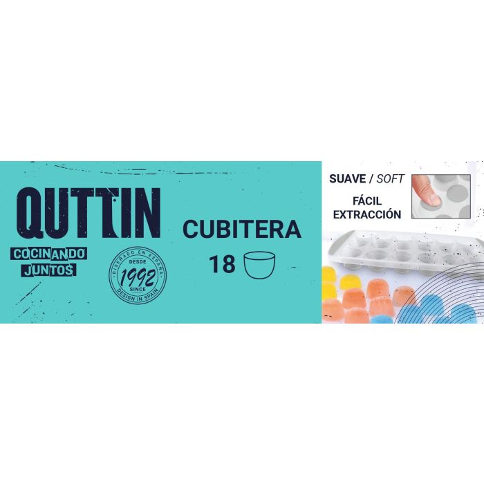 Cubitera Quttin 18 cubitos Soft (36 Unidades) 6 Cubitera Quttin 18 cubitos Soft (36 Unidades) 6