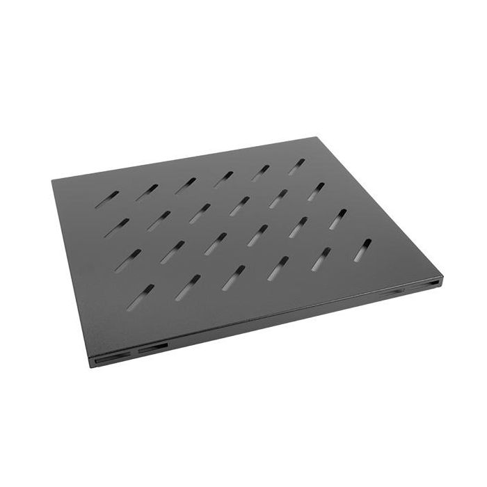 Lanberg Estante Fijo 1U 465x500 mm, Capacidad 120 Kg, Negro RAL9004
