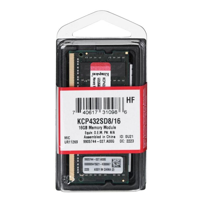 Kingston KCP432SD8/16 Módulo RAM DDR4 16GB 3200MHz CL22 para Portátil 4 Kingston KCP432SD8/16 Módulo RAM DDR4 16GB 3200MHz CL22 para Portátil 4