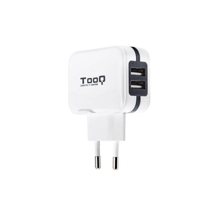 TooQ TQWC-1S02WT Cargador de Pared 2 Puertos USB-A con Control AI 5V 3.4A 17W para Móviles y Tabletas Blanco TooQ TQWC-1S02WT Cargador de Pared 2 Puertos USB-A con Control AI 5V 3.4A 17W para Móviles y Tabletas Blanco