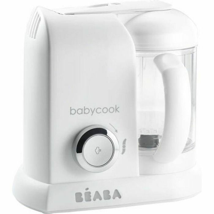 Beaba Babycook Solo Robot de Cocina para Bebés 4 en 1 Blanco Plata - Vapor, Mezcla, Descongela, Recalienta - Capacidad XL 1100ml