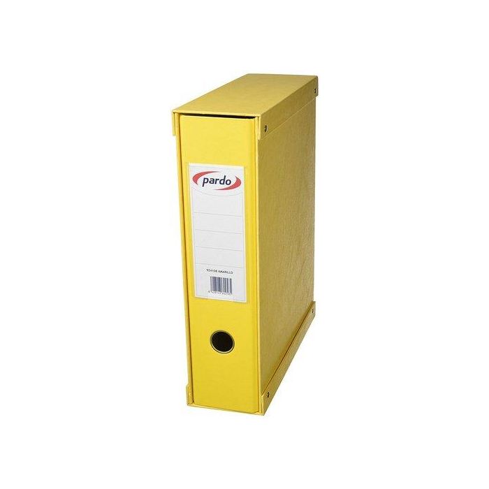 Archivador Palanca Pardo Forrado Pvc A4 Con Caja 70Mm Amarillo