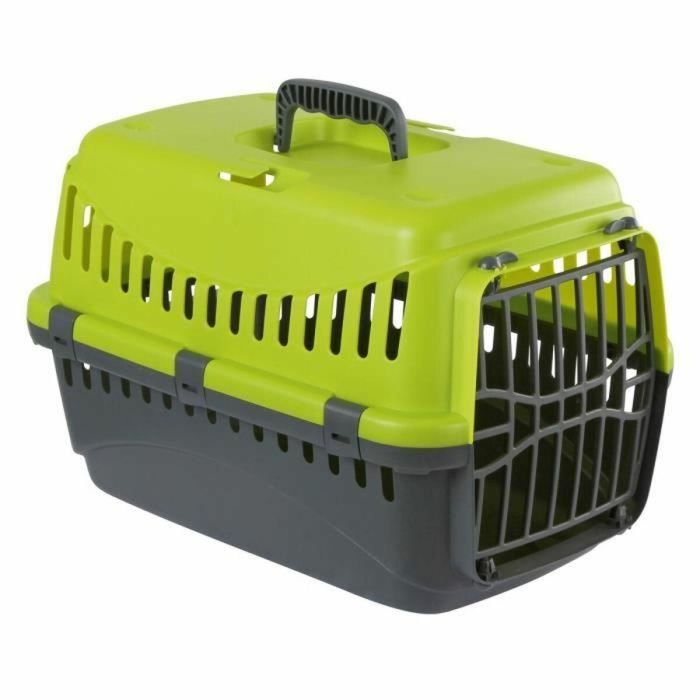 KERBL Caja de transporte Expedition para perros - 48x32x32cm - Verde y gris oscuro