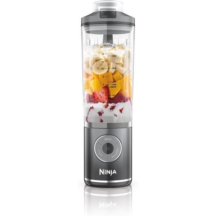 Ninja BC251EULD Licuadora Portátil Inalámbrica Blast Max con Vaso de 530 ml, Batería 2h y Libre de BPA - Gris