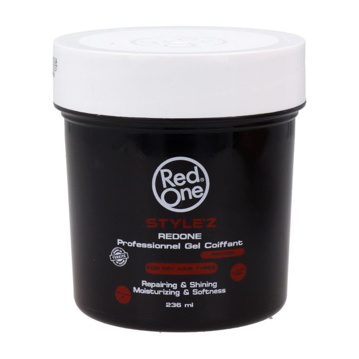 Red One Style'z Professional Hair Protein Gel Fijador con Proteínas y Vitaminas Extra Fuerte 236 ml Red One Style'z Professional Hair Protein Gel Fijador con Proteínas y Vitaminas Extra Fuerte 236 ml