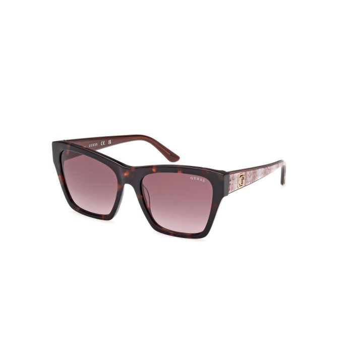 Guess GU00113 52F Gafas de Sol Mujer Cuadradas Montura Habana Oscuro con Cristales Marrón Degradado 55 mm 3