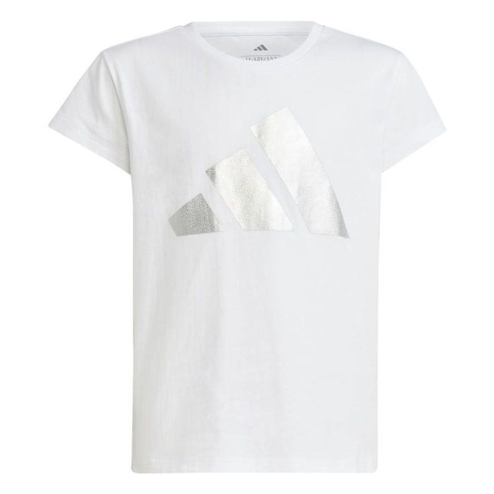 Camiseta de Manga Corta Infantil Adidas Glam Blanco S 0 Camiseta de Manga Corta Infantil Adidas Glam Blanco S 0