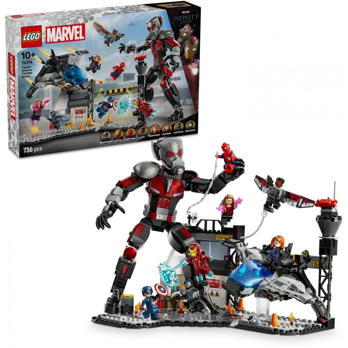 LEGO Marvel 76314 La Batalla del Capitán América: Civil War Juguete para niño de 10 años 2