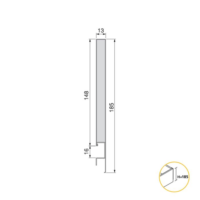 Emuca Cajón exterior Concept 30kg de altura 185mm, profundidad 350mm, Acero, Gris antracita 5