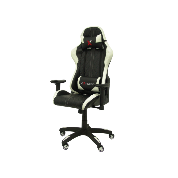 Piqueras y Crespo Silla Gaming Giratoria Símil Piel Negra Regulable en Altura 1200+80x670x670 mm 1