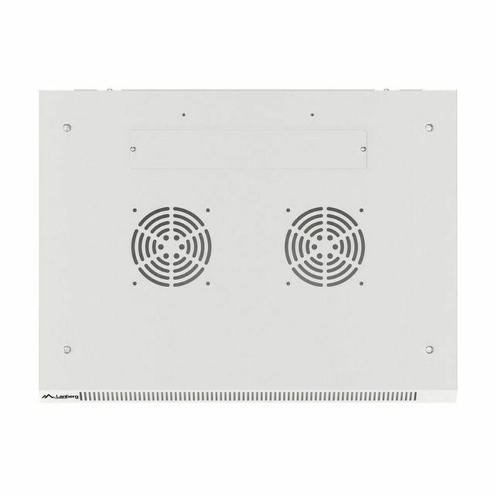 Lanberg Armario Rack de Pared 19 Pulgadas 15U 600x450 mm Gris, ideal para Red y Telecomunicaciones, con 2 Ventiladores, IP20, Carga 60kg 4
