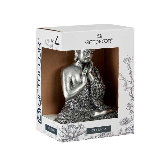 Buda Sentado Manos Resina Gr Plata Giftdecor 22X33CM (4 Unidades) 1 Buda Sentado Manos Resina Gr Plata Giftdecor 22X33CM (4 Unidades) 1