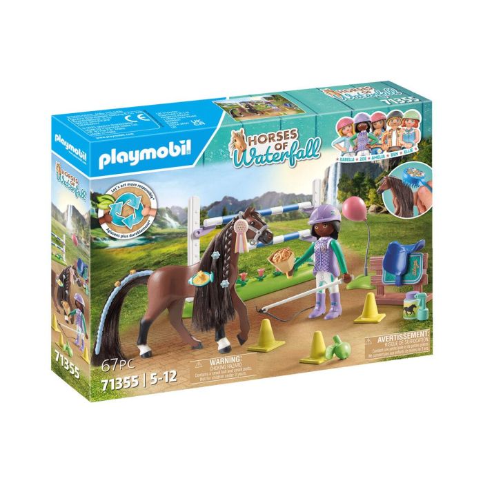 PLAYMOBIL 71355 Zoe & Blaze con carrera de obstáculos - Caballos de la Cascada - Con obstáculos modulares - A partir de 5 años 1