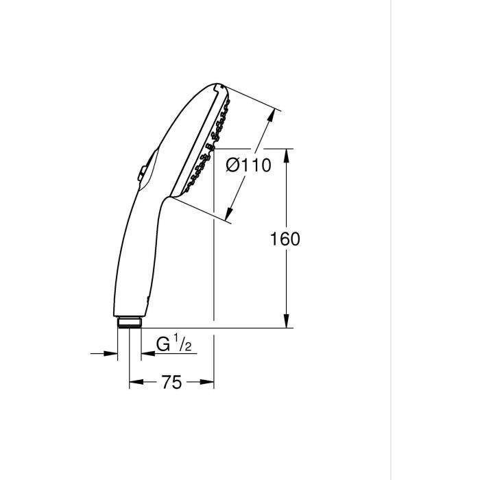 Rociador de ducha - GROHE Vitalio Start 110 27946001 - 2 chorros (Lluvia/Estimulante) - Ahorro de agua - Proceso antical - Cromo 3 Rociador de ducha - GROHE Vitalio Start 110 27946001 - 2 chorros (Lluvia/Estimulante) - Ahorro de agua - Proceso antical - Cromo 3
