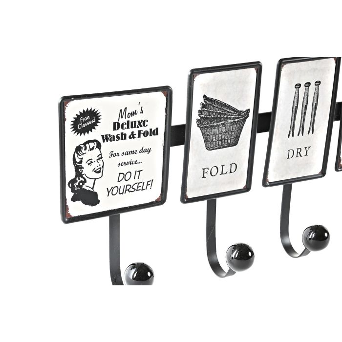 DKD Home Decor Set de 4 Percheros Colgadores de Pared Vintage Metálicos Negro Blanco 38 Ancho x 6 Fondo x 19 Alto cm 1 DKD Home Decor Set de 4 Percheros Colgadores de Pared Vintage Metálicos Negro Blanco 38 Ancho x 6 Fondo x 19 Alto cm 1