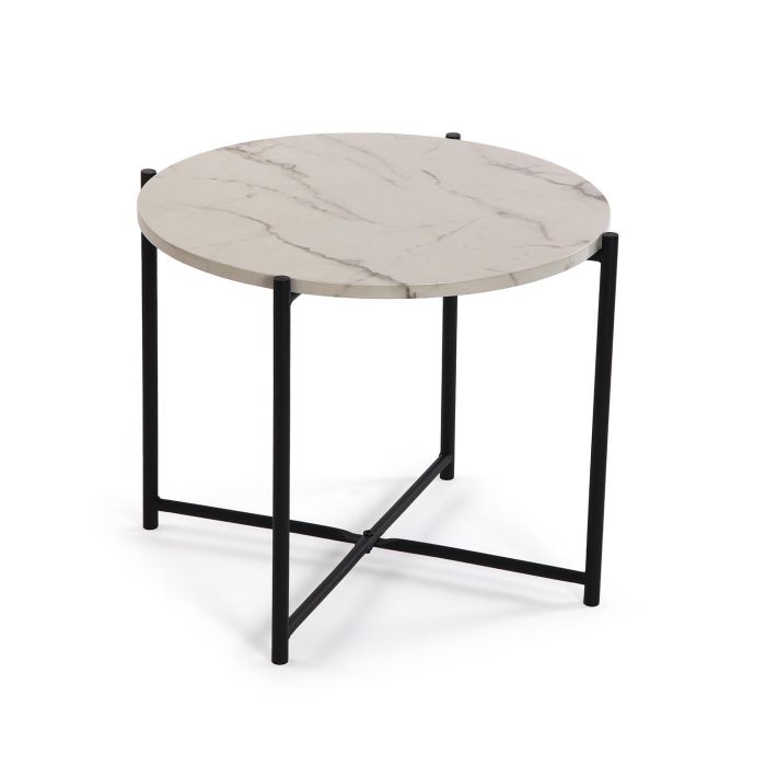 Mesa Auxiliar Redonda Efecto Marmol 51X40 Versa Mesa Auxiliar Redonda Efecto Marmol 51X40 Versa