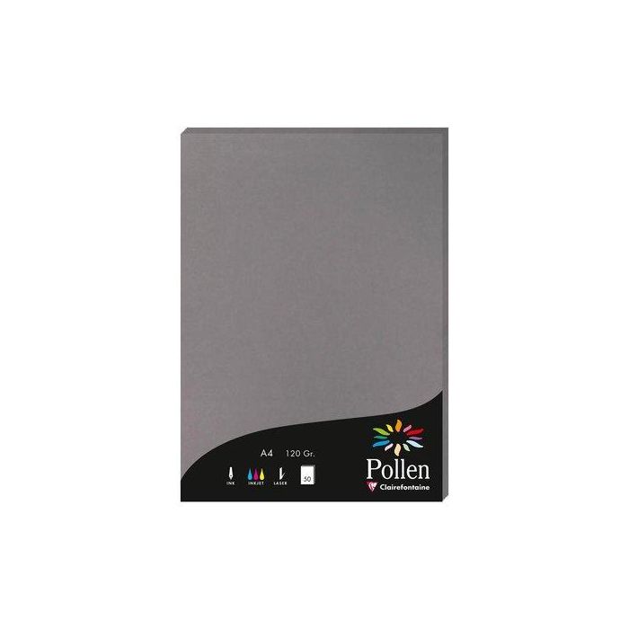 Papel Clairefontaine Pollen A4 120G 50H Gris Acero