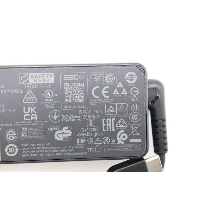 Lenovo 45W USB-C laptop charger with multi-voltage support (20V, 15V, 9V, 5V), suitable for portable devices. 4 Lenovo 45W USB-C laptop charger with multi-voltage support (20V, 15V, 9V, 5V), suitable for portable devices. 4