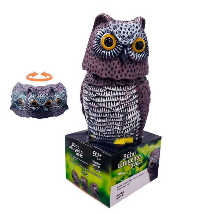 Buho con cabeza giratoria ahuyenta aves 20x38x16cm edm 1 Buho con cabeza giratoria ahuyenta aves 20x38x16cm edm 1