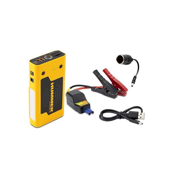 HUMMHXPRO Arrancador de Batería 12V 10000mAh Power Bank USB-C PD 45W Carga Inalámbrica para Coches y Motos con Luz LED 4