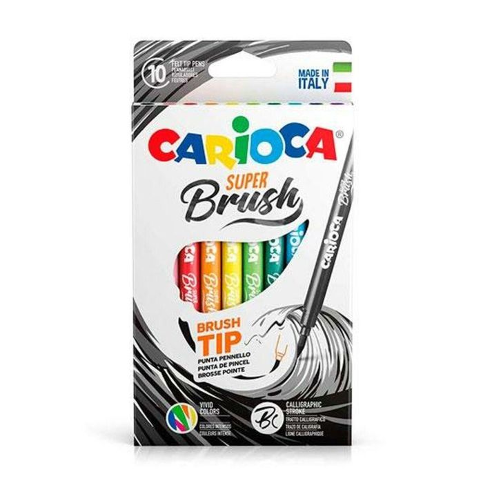 Set de Rotuladores Carioca Super Brush Multicolor 10 Piezas (24 Unidades) 1