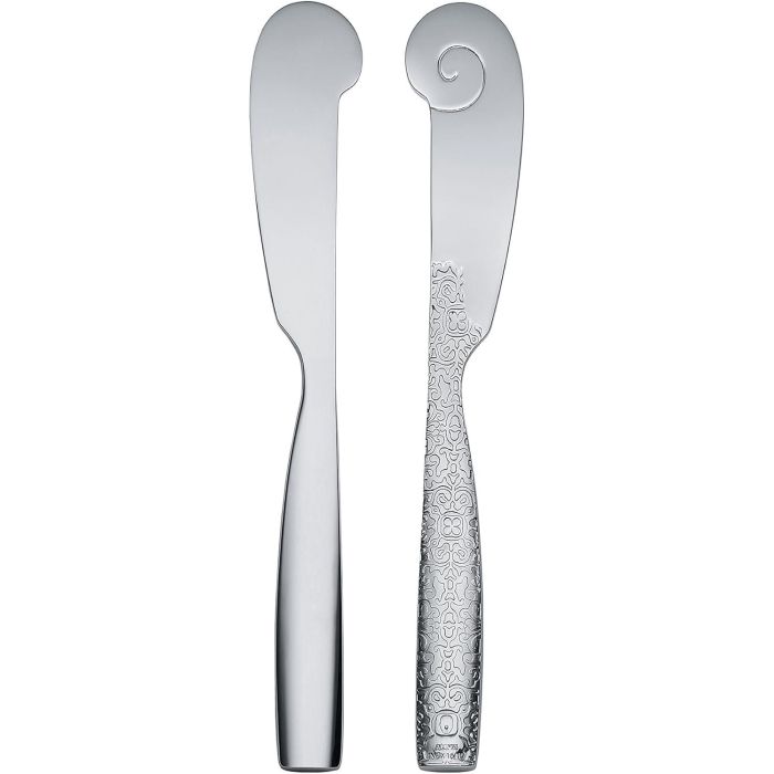 Alessi MW03/37 Cuchillo para Mantequilla Acero Inoxidable 18/10, 6 Unidades