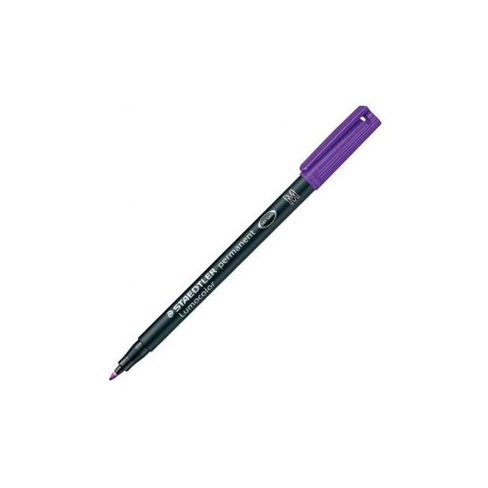 Staedtler Rotulador Permanente Lumocolor 317-6 M Violeta, Punta Mediana, Pack 10 Unidades (10 Unidades)