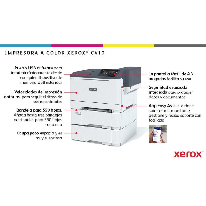 Xerox C410 Impresora Láser Color A4 40 ppm LAN Dúplex 10