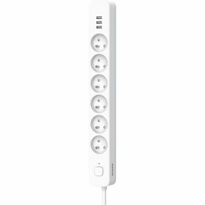 Quarx QUA4004282463191 Regleta 6 Tomas, 3 Puertos USB, Cable 1.5m Quarx QUA4004282463191 Regleta 6 Tomas, 3 Puertos USB, Cable 1.5m