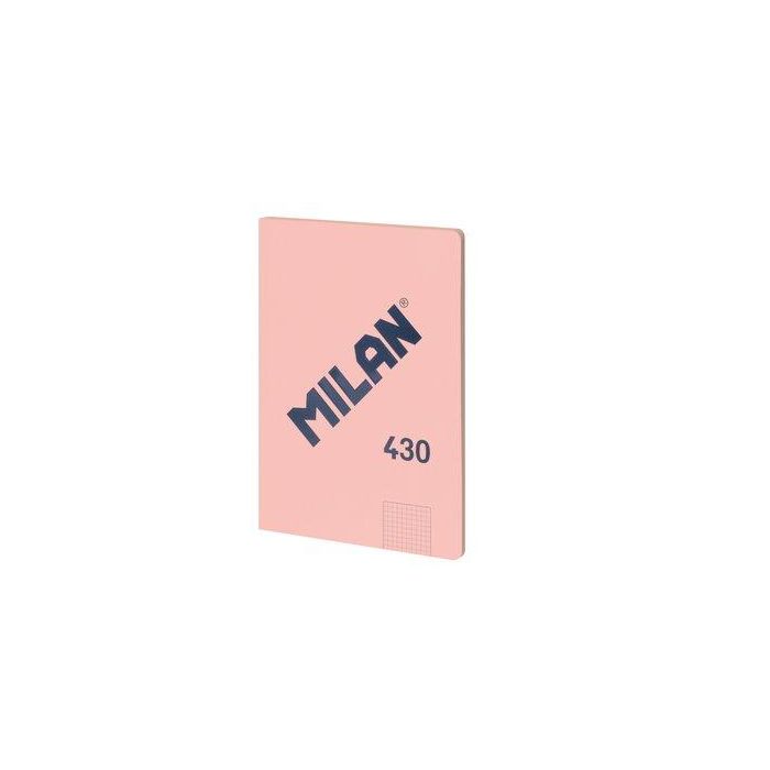 Milán Cuaderno A4 Cuadriculado Encolado Rosa, 48 Hojas, Tapa Flexible, Microperforado, Colección 430