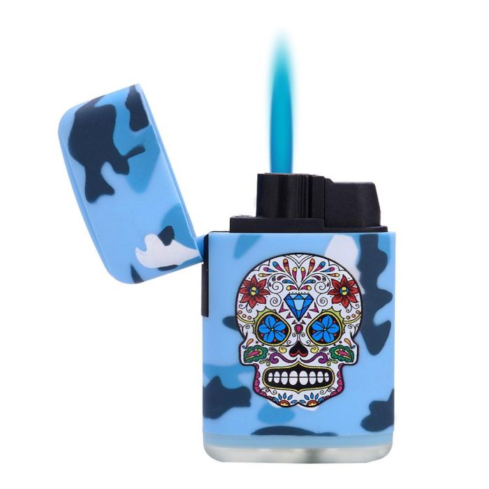 Prof Encendedor electrónico cápsula camuflaje, llama azul, colores surtidos, 4x2x7 cm 1