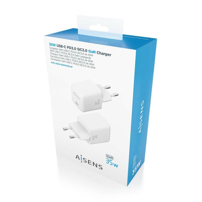 Cargador de Pared Aisens ASCH-35W1P016-W Blanco 35 W (1 unidad) 1 Cargador de Pared Aisens ASCH-35W1P016-W Blanco 35 W (1 unidad) 1
