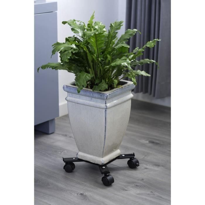 NATURE Estantería enrollable para plantas extensibles - Metal negro - H6 x 34/51 x 34/51 cm 4 NATURE Estantería enrollable para plantas extensibles - Metal negro - H6 x 34/51 x 34/51 cm 4