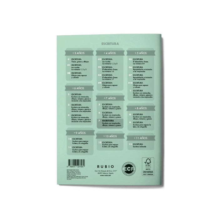 Rubio Cuaderno Caligrafía nº 7 Certificado FSC 15x213x155 mm 2 Rubio Cuaderno Caligrafía nº 7 Certificado FSC 15x213x155 mm 2