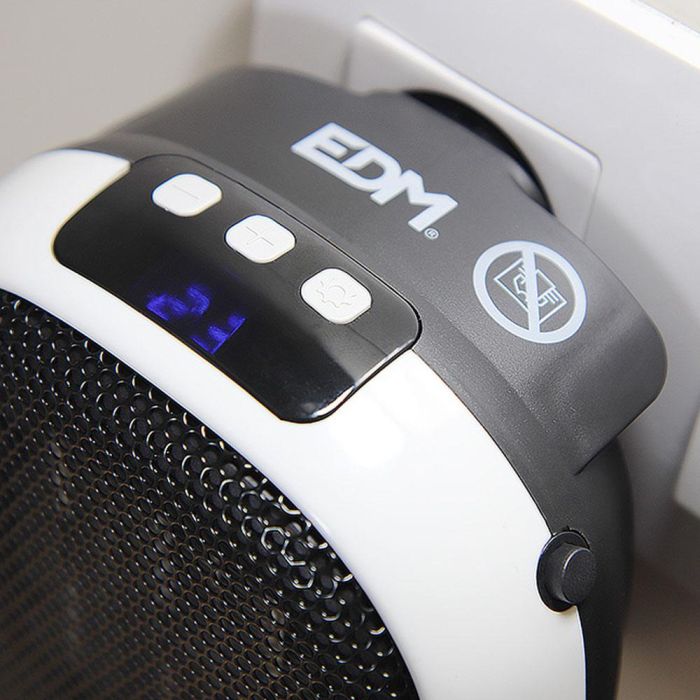 Edm Mini calefactor cerámico 700W con pantalla LED, programador 12h, función ventilador - 12,4x13,5x10,8cm 7 Edm Mini calefactor cerámico 700W con pantalla LED, programador 12h, función ventilador - 12,4x13,5x10,8cm 7