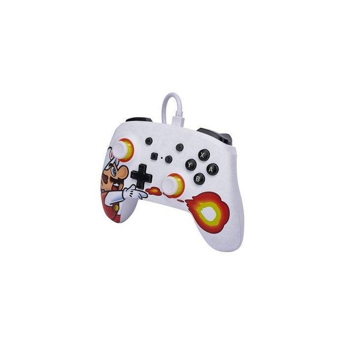 Power A 1526549-01 Mando con Cable Fireball Mario para Nintendo Switch
