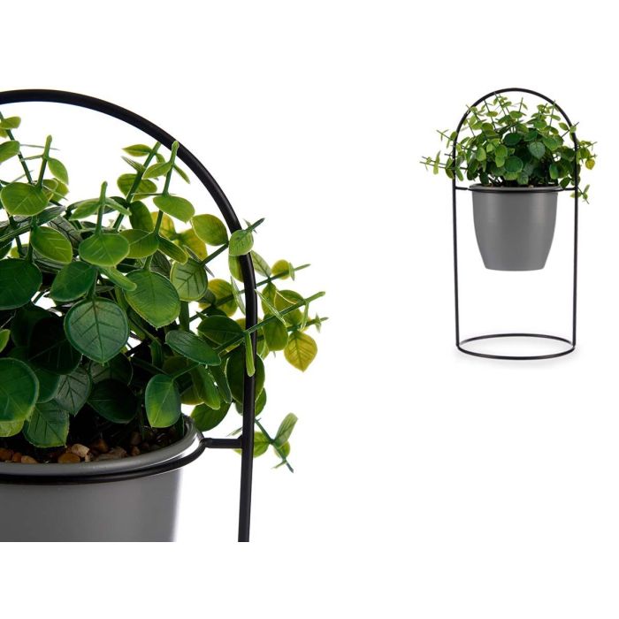 Planta Hoja Redonda Base Metal Gris Ibergarden 21x30x21 cm (8 Unidades) 2 Planta Hoja Redonda Base Metal Gris Ibergarden 21x30x21 cm (8 Unidades) 2