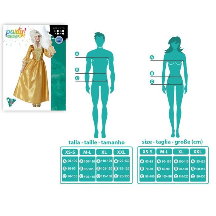 Disfraz Cortesana Barroco Dorado Mujer Adulto M-L 3 Disfraz Cortesana Barroco Dorado Mujer Adulto M-L 3