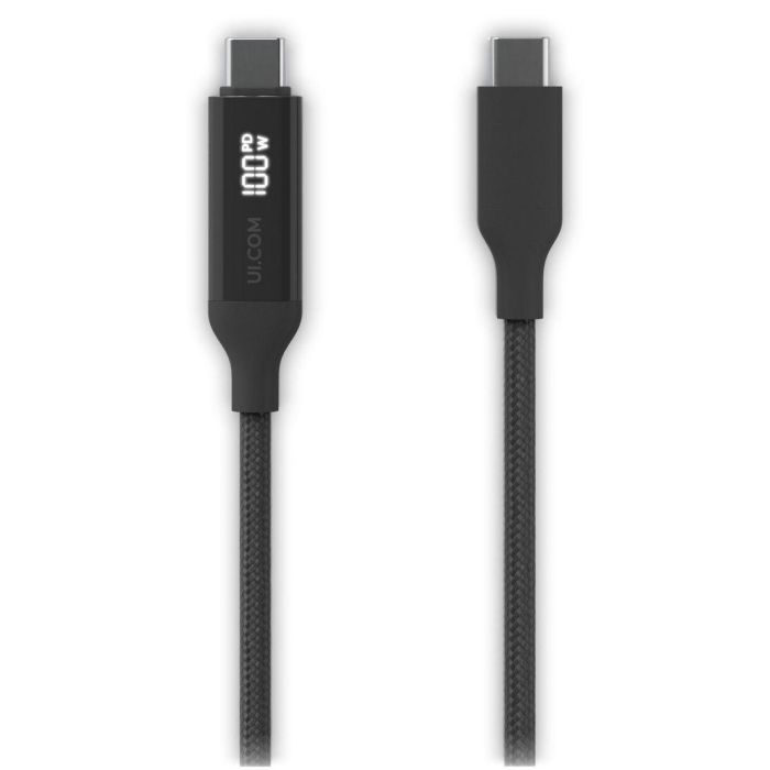 Ubiquiti Cable USB-C con Pantalla de Carga, 100W, Negro/Gris Frío, 1 m