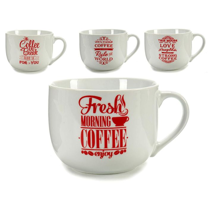 Taza Coffee Porcelana Rojo Blanco 500 ml 24 Unidades 1