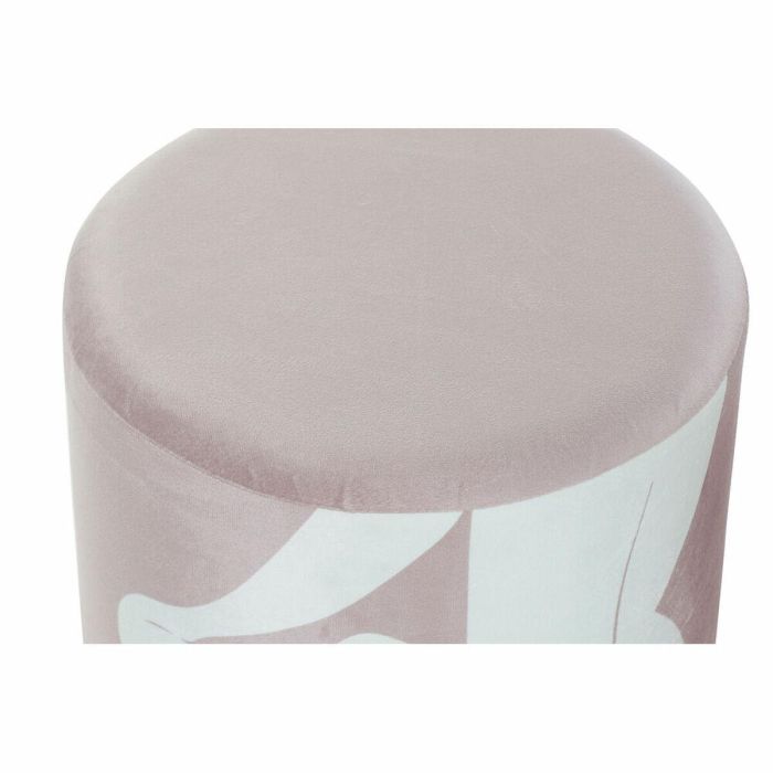 Reposapies Scandi DKD Home Decor Rosa Palo Blanco 30 x 38 x 30 cm (2 Unidades) 1