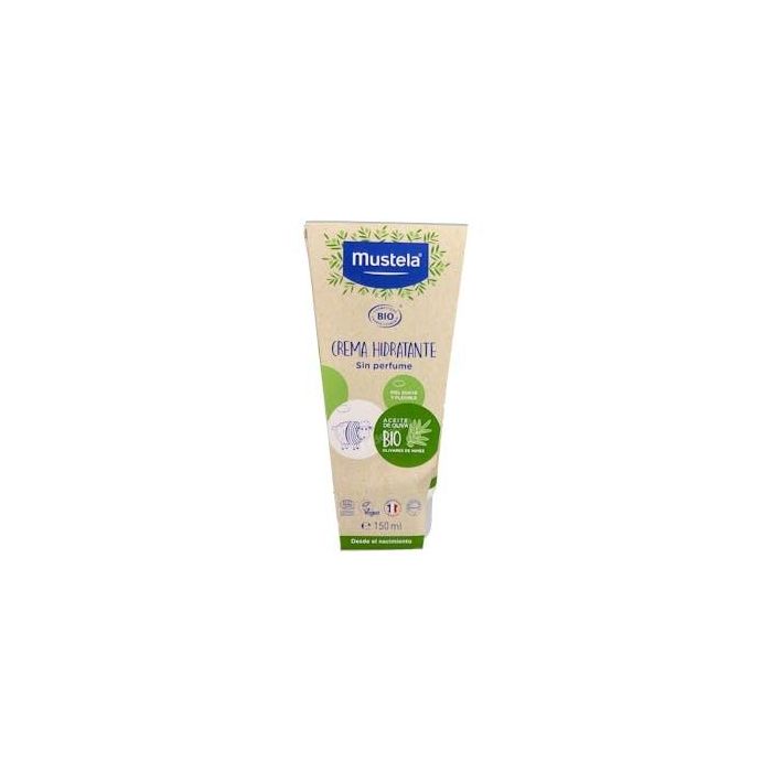 Mustela BEBÉ BIO Crema Hidratante Piel Sensible Cara y Cuerpo 150ml | Glicerina Vegetal y Aloe Vera BIO Vegana