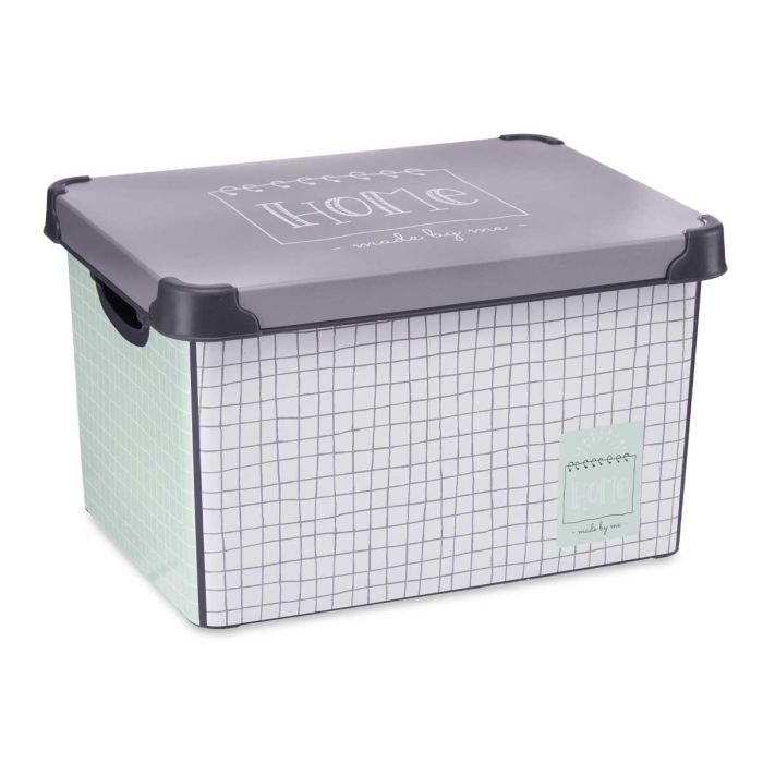 Caja de Almacenaje con Tapa Home Gris Plástico (29 x 23,5 x 39 cm) 1 Caja de Almacenaje con Tapa Home Gris Plástico (29 x 23,5 x 39 cm) 1
