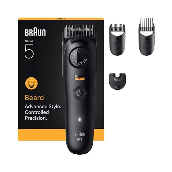 Braun 244992 Recortadora de Barba Series 5 BT5520, Afeitadora Hombre Inalámbrica con Batería y 4 Accesorios, Lavable, Negro