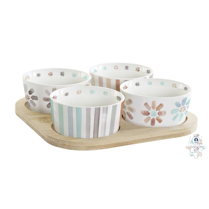 Aperitivo Urban DKD Home Decor Multicolor Natural 19.7 x 1 x 19.7 cm Set de 5