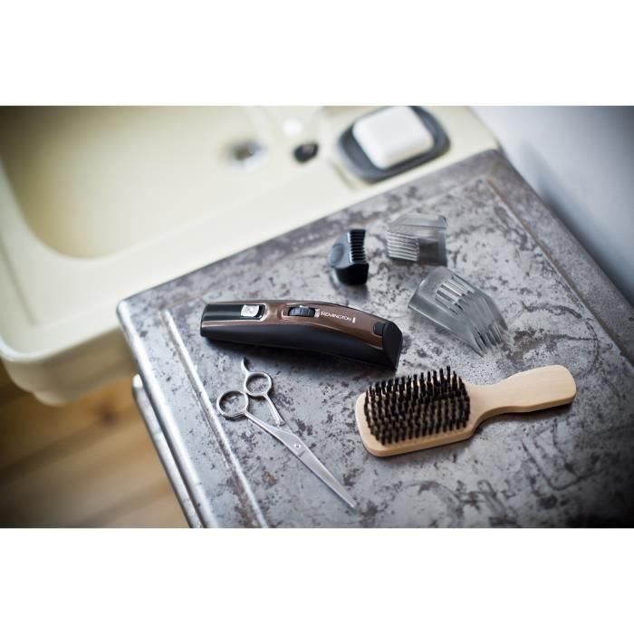 Juego de afeitado Remington MB4046, kit de recortadora de barba, cuchillas de titanio autoafilables, zuecos ajustables, batería de litio 5 Juego de afeitado Remington MB4046, kit de recortadora de barba, cuchillas de titanio autoafilables, zuecos ajustables, batería de litio 5