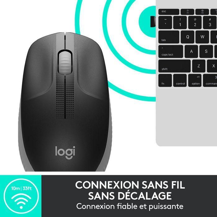 Logitech M190 Ratón Inalámbrico Full-size RF con Diseño Contorneado Ergonómico para Manos Grandes, Gris, Batería 18 Meses 13
